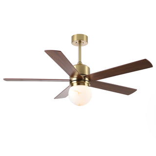 52 Inch Alva Hamptons Double-sided Blades Downrod Mount LED Ceiling Fan with Remote Control