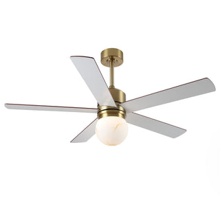 52 Inch Alva Hamptons Double-sided Blades Downrod Mount LED Ceiling Fan with Remote Control