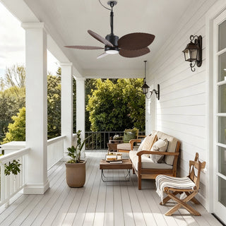 42 Inch Wythe IPX5 Hamptons Outdoor Downrod Hanging Buckle LED Fan with Remote Control