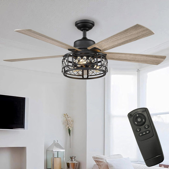 52" Divisadero Farmhouse Ceiling Fan with Remote Control