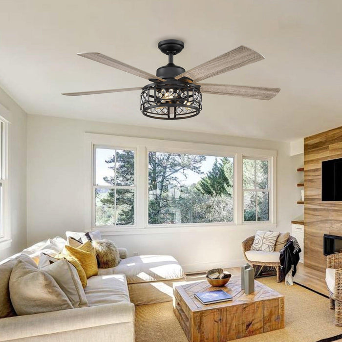 52" Divisadero Farmhouse Ceiling Fan with Remote Control