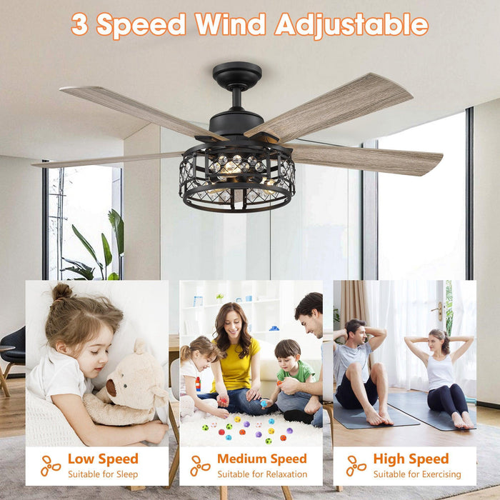 52" Divisadero Farmhouse Ceiling Fan with Remote Control