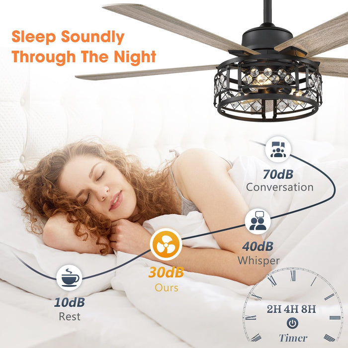 52" Divisadero Farmhouse Ceiling Fan with Remote Control