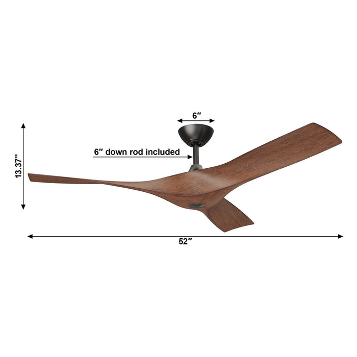 52" Wesley Industrial DC Motor Downrod Mount Reversible Ceiling Fan with Remote Control