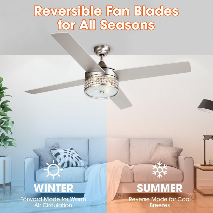 52" Cason Modern Downrod Mount Reversible Ceiling Fan with Lighting and Remote Control