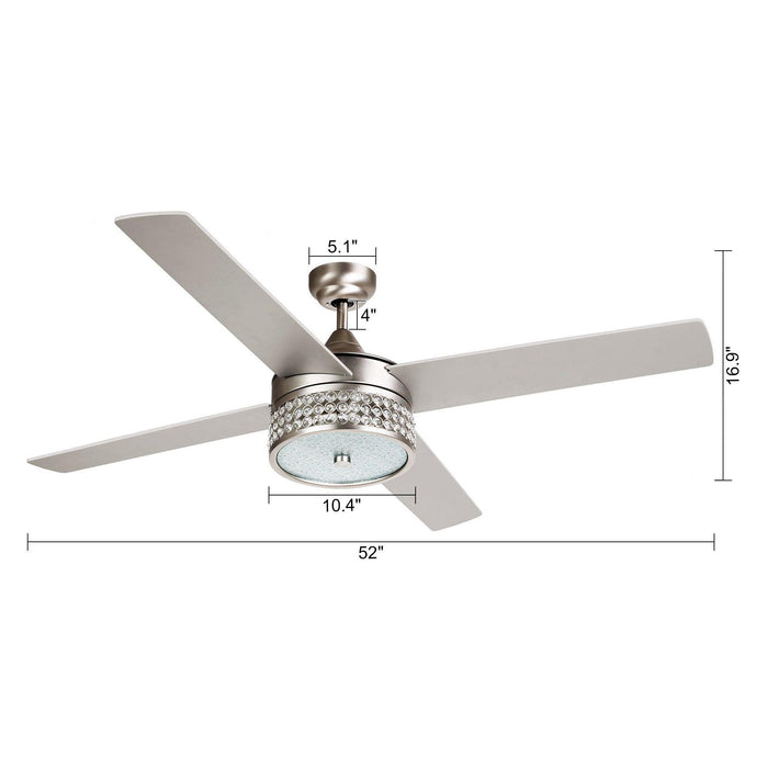 52" Cason Modern Downrod Mount Reversible Ceiling Fan with Lighting and Remote Control