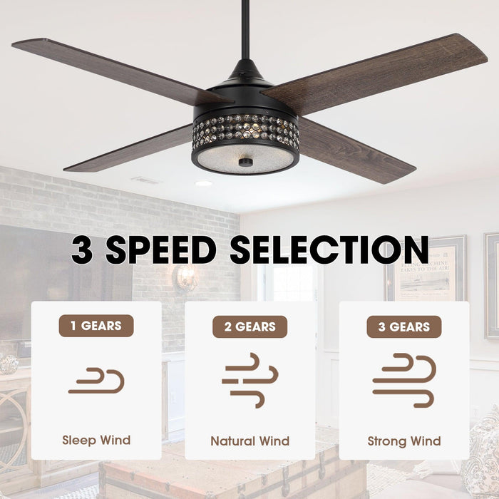 52" Cason Modern Downrod Mount Reversible Ceiling Fan with Lighting and Remote Control