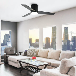 48" Hamptons Flush Mount Ceiling Fan 3 Blades with LED Lighting and Remote Control