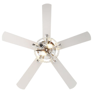 52" Dicken Modern Downrod Mount Reversible Crystal Ceiling Fan with Lighting and Remote Control