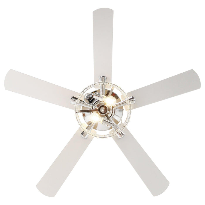 52" Dicken Modern Downrod Mount Reversible Crystal Ceiling Fan with Lighting and Remote Control