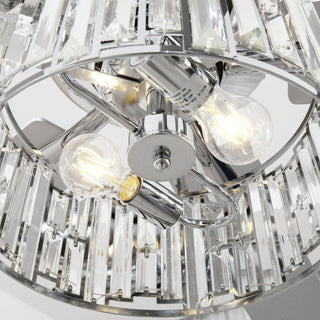 52" Dicken Modern Downrod Mount Reversible Crystal Ceiling Fan with Lighting and Remote Control