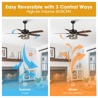 52" Alward Smart Fan with Light Kit