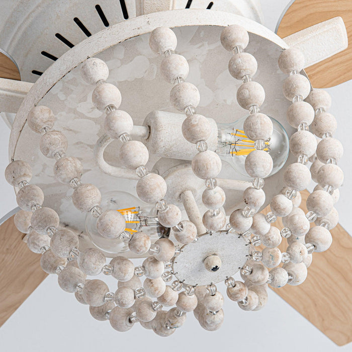 48" New Delhi Farmhouse Flush Mount Reversible Ceiling Fan with Lighting and Remote Control