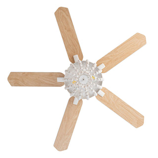 48" New Delhi Hamptons Farmhouse Flush Mount Reversible Ceiling Fan with Lighting