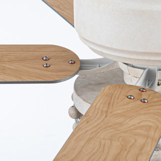 48" New Delhi Hamptons Farmhouse Flush Mount Reversible Ceiling Fan with Lighting