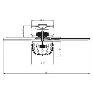 48" New Delhi Hamptons Farmhouse Flush Mount Reversible Ceiling Fan with Lighting