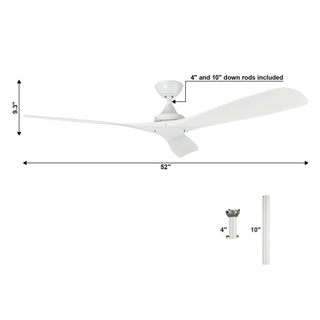 52" Jovie Hamptons Ceiling Fan with Remote Control