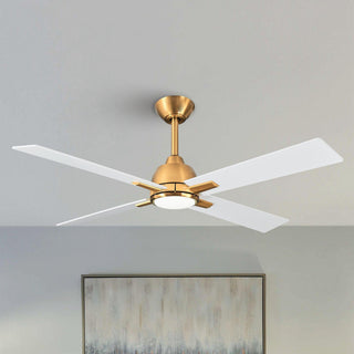 48" Linden DC Motor Downrod Mount Reversible Ceiling Fan with Lighting and Remote Control