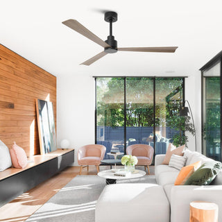 52 Inch Esther Hamptons 3-Blades Modern Downrod Mount Ceiling Fan with Remote Control