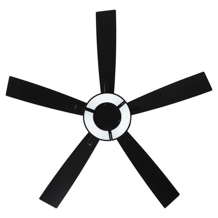 52" 5 Blades Black Ceiling Fan with Lighting