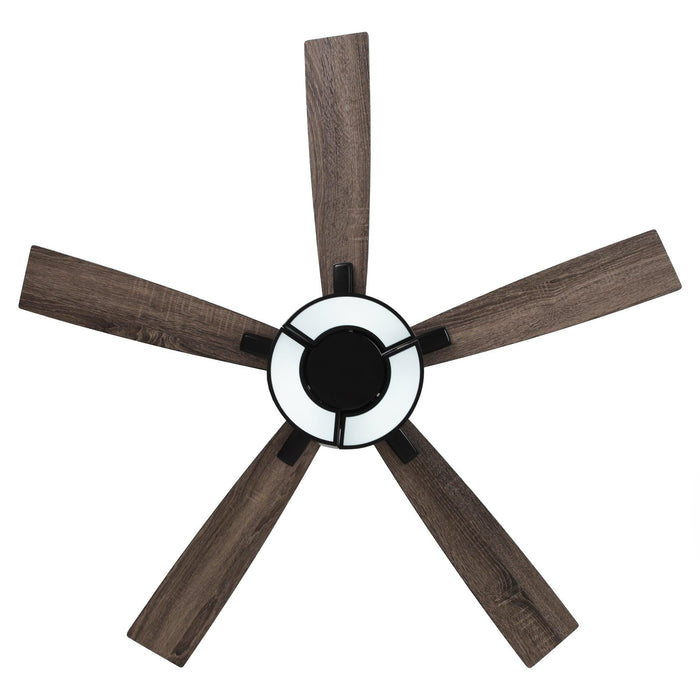 52" 5 Blades Black Ceiling Fan with Lighting
