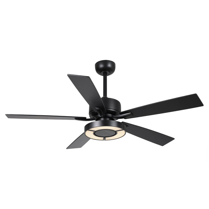 52" 5 Blades Black Ceiling Fan with Lighting