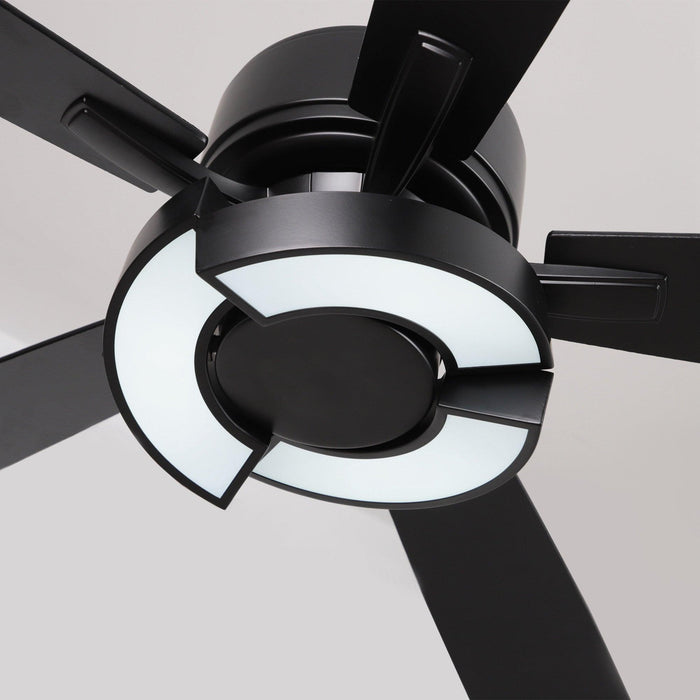 52" 5 Blades Black Ceiling Fan with Lighting