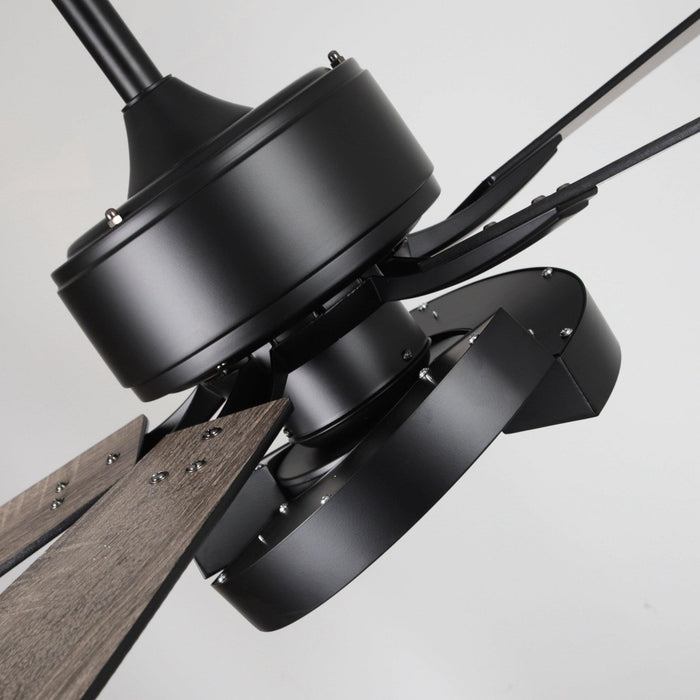 52" 5 Blades Black Ceiling Fan with Lighting