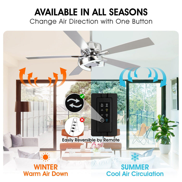 52" Vendome Industrial DC Motor Downrod Mount Reversible Ceiling Fan with Lighting and Remote Control