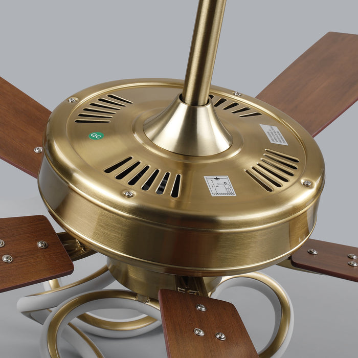 52 Inch Antique Bronze Golden Boyd Downrod Mount RGB LED Smart Fan