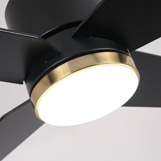 52" Ashby Hamptons Industrial Satin Nickel DC Motor Ceiling Fan with LED Lighting and Remote Control
