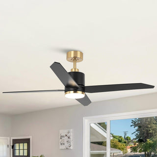 52" Ashby Hamptons Industrial Satin Nickel DC Motor Ceiling Fan with LED Lighting and Remote Control