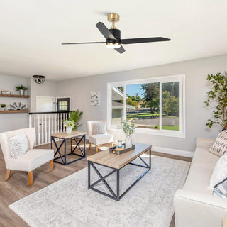 52" Ashby Hamptons Industrial Satin Nickel DC Motor Ceiling Fan with LED Lighting and Remote Control