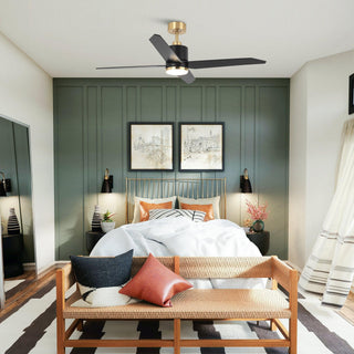52" Ashby Hamptons Industrial Satin Nickel DC Motor Ceiling Fan with LED Lighting and Remote Control