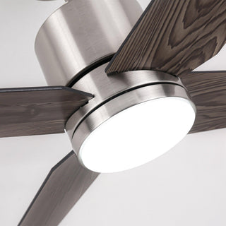 52" Ashby Hamptons Industrial Satin Nickel DC Motor Ceiling Fan with LED Lighting and Remote Control