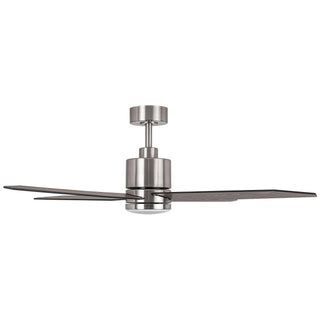 52" Ashby Hamptons Industrial Satin Nickel DC Motor Ceiling Fan with LED Lighting and Remote Control