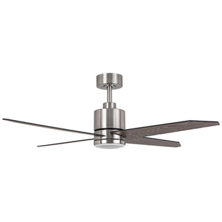 52" Ashby Hamptons Industrial Satin Nickel DC Motor Ceiling Fan with LED Lighting and Remote Control