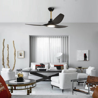 52" DC Motor 3 Blades Hamptons Modern Downrod Mount Smart Fan with LED Light