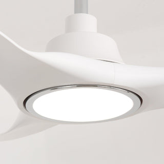 52" DC Motor 3 Blades Hamptons Modern Downrod Mount Smart Fan with LED Light