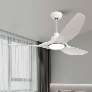 52" DC Motor 3 Blades Hamptons Modern Downrod Mount Smart Fan with LED Light
