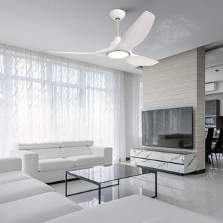 52" DC Motor 3 Blades Hamptons Modern Downrod Mount Smart Fan with LED Light