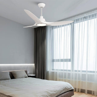 52" DC Motor 3 Blades Hamptons Modern Downrod Mount Smart Fan with LED Light