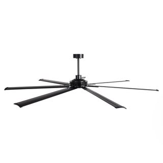213 cm / 254 cm / 305 cm Black Extra Large Ceiling Fan with Dimmable Lighting Remote Control for Warehouses Gyms & Indoor/Outdoor Use