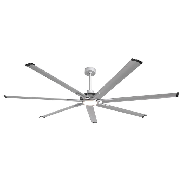 213 cm / 254 cm Padus Black Extra Large Ceiling Fan with Dimmable Lighting, Remote Control, Industrial Downrod Mount Design for Living Room, Bedroom, Warehouses, Gyms & Indoor/Outdoor Use