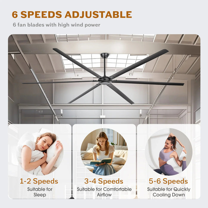120 Inch HVLS Fan Jupiter Industrial Aluminum Extra Large Ceiling Fan with Remote Control