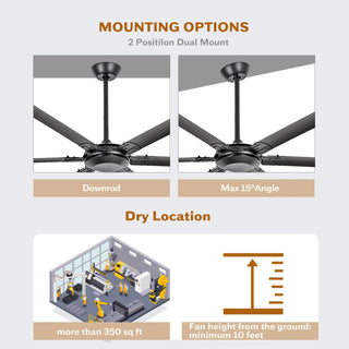 305 cm Jupiter Industrial HVLS Extra Large Aluminum Ceiling Fan 36,000 CFM  for Warehouses Gyms & Large Commercial Spaces
