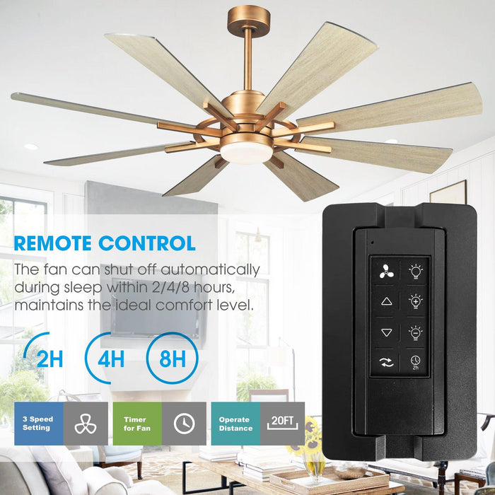 60" Oretha Windmill DC Ceiling Fan with LED Lighting