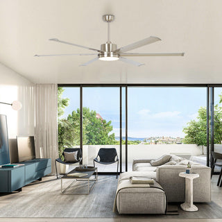 65 Inch Freda DC Motor Modern Downrod Ceiling Fan with LED Light and Remote Control