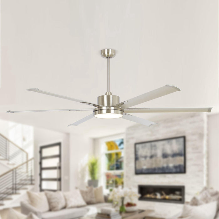 65 Inch Freda DC Motor Modern Downrod Ceiling Fan with LED Light and Remote Control