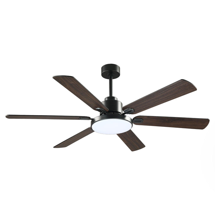 60" Industrial DC Motor Downrod Mount Reversible Ceiling Fan with Lighting and Remote Control